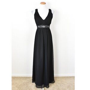 Aidan Mattox Silk Chiffon Lace Waist Formal Gown - 10